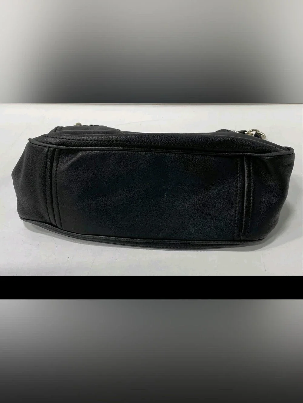 Kate Spade Black Leather Hobo with Chain-Link Strap